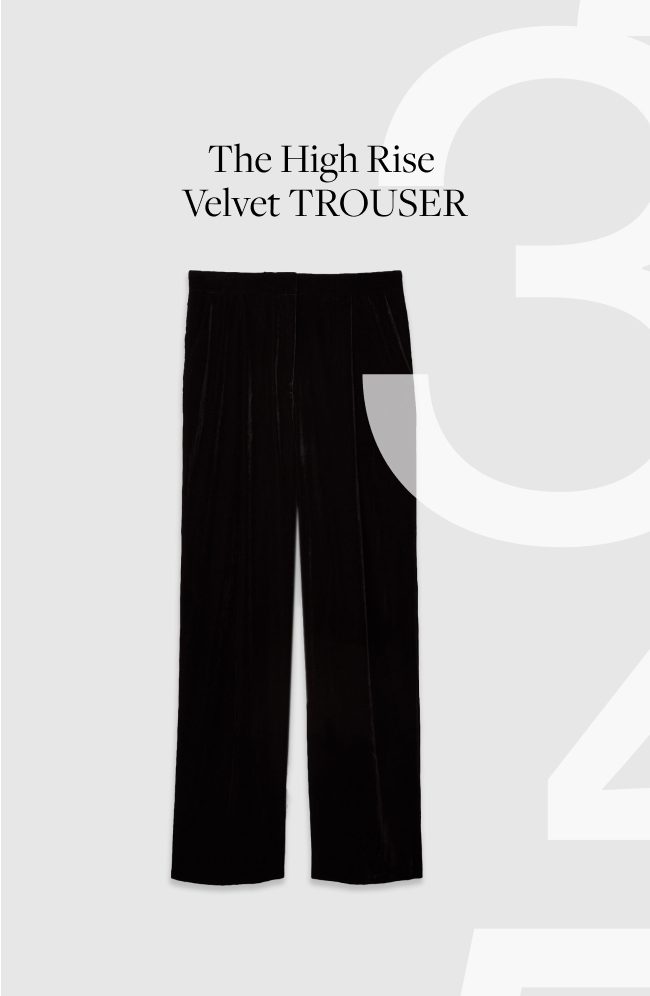 High Rise Velvet Trouser